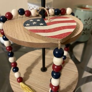 Patriotic wood garland